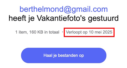 Bestanden van WeTransfer openen